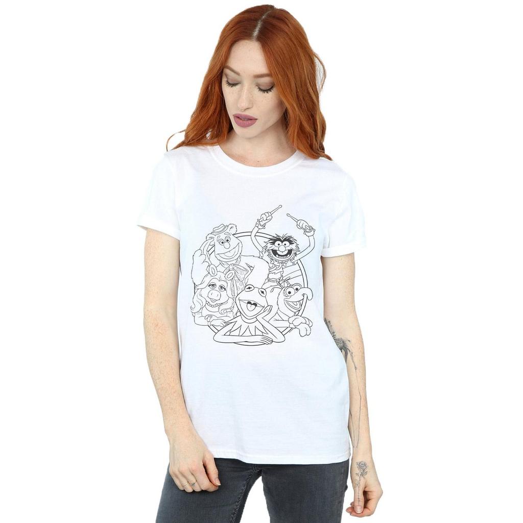 Disney Womens/Ladies The Muppets Group Line Art Cotton Boyfriend T-Shirt
