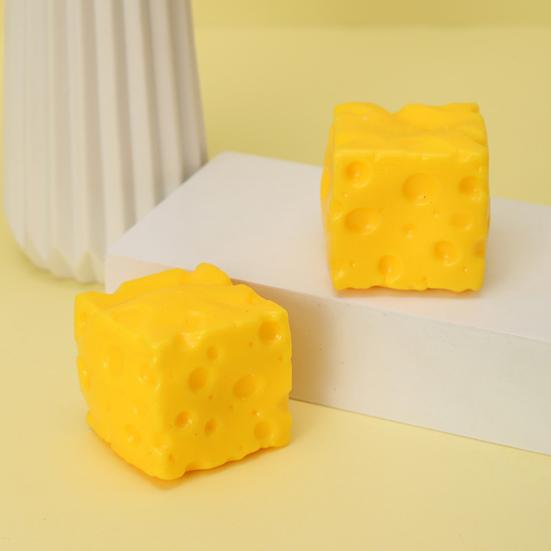 Shapeable Cheese Squeeze Toy Stress Relief Slow Rising Cheese Block Sensory Toy Simulated Food Pinch Fidget Toy Party Favors