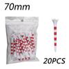 20pcs/Bag Plastic Golf Tee With Red/Black/Blue/Pink/Green Stripe Marking, Durable, Golf Supplies