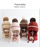 Children's Cute Bear Ear Winter Hat and Scarf Set - Warm, Windproof Knit for Students