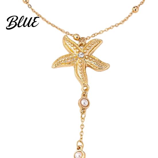 Corrosion-resistant Jewelry Starfish Charm Hand Chain Bracelet for Women Adjustable