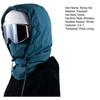 Skiing Hat Waterproof 3-in-1 Thickened Fleece Lining Outdoor Riding Headgear Adjustable Drawstring Snowproof Thermal Hood