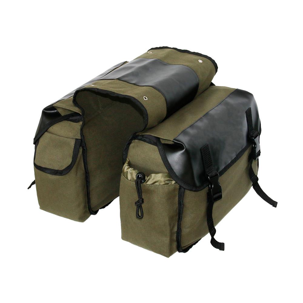 Canvas Leather Rear Saddlebag Motorcycle Tail Side Luggage Tool Storage Bags For Suzuki Boulevard M109R VZR 1800 M90 M50 C90 C50