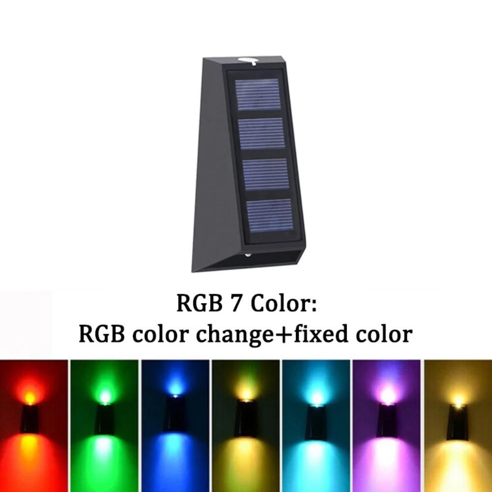 4Pcs Solar Wall Lights Outdoor Garden Decoration Home Lamp Double Color Waterproof Up Down Solar Light Up All Day for Fence Patio
