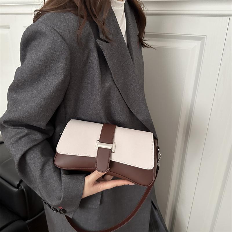 Autumn new fashion foreign texture simple baguette bag niche casual women's shoulder messenger bag