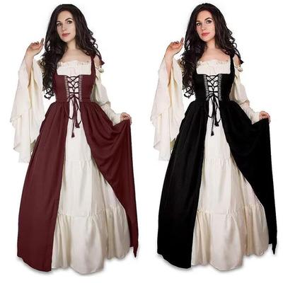 Übergröße Mittelalter Renaissance Cosplay Langes Kleid Halloween Kostüm