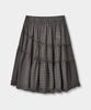 Yujen Vintage Frill Check Skirt_Black