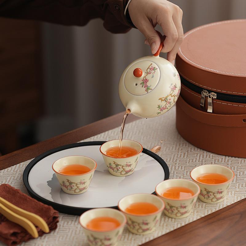 Outdoor travel business trip Kung Fu tea set Business household teapot set
