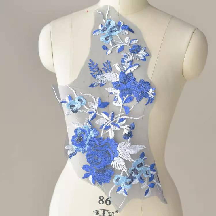 Accesorios de Encaje de Color, Vestido Con Encaje Bordado de Escenario Aplique Joyería Hecha a Mano Diy Tela para Ropa Tela