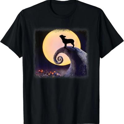 Funny French Bulldog and Moon Halloween Costume T-Shirt