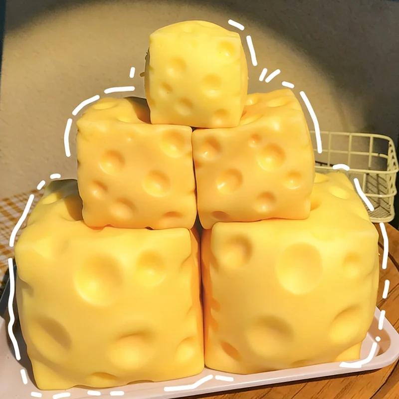 Extra Large Size Cheese Fidget Toy Slow Rebound Shapeable Venting Ball Realistic Giant Squeeze Toys for Adult Stress Relief