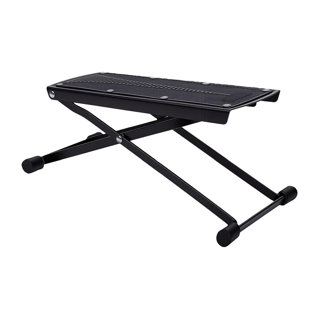 Guitar Foot Rest Folding 6 S Height Alloy Guitar Stool with Rubber Pad Non Slip Portable Compact for Musicians Black