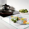 Glass Kitchen Board for Serving With Graphics Oranges Water 60X52 Cm