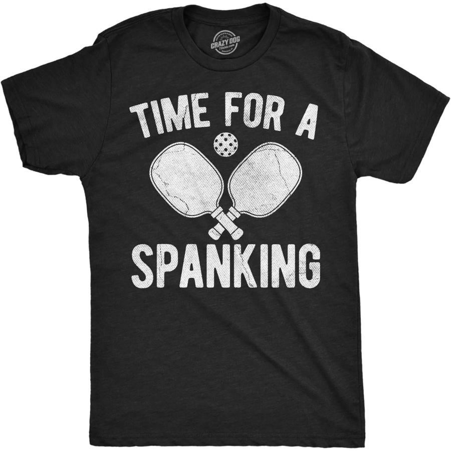Mens Funny T Shirts Time for A Spanking Sarcastic Pickleball Graphic Novelty Tees for Men XXXXXL разноцветный