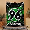 Custom Name Personalized Hannover 96 Football Print Blanket, Home Decor, Bedroom, Sofa, Camping, Couch, Gifts for Birthday Christmas