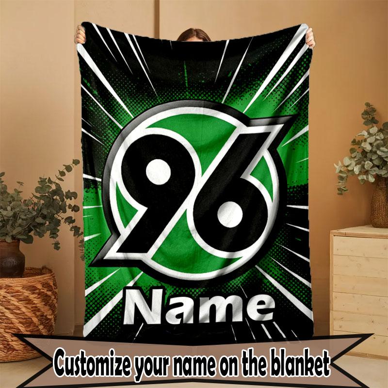Custom Name Personalized Hannover 96 Football Print Blanket, Home Decor, Bedroom, Sofa, Camping, Couch, Gifts for Birthday Christmas