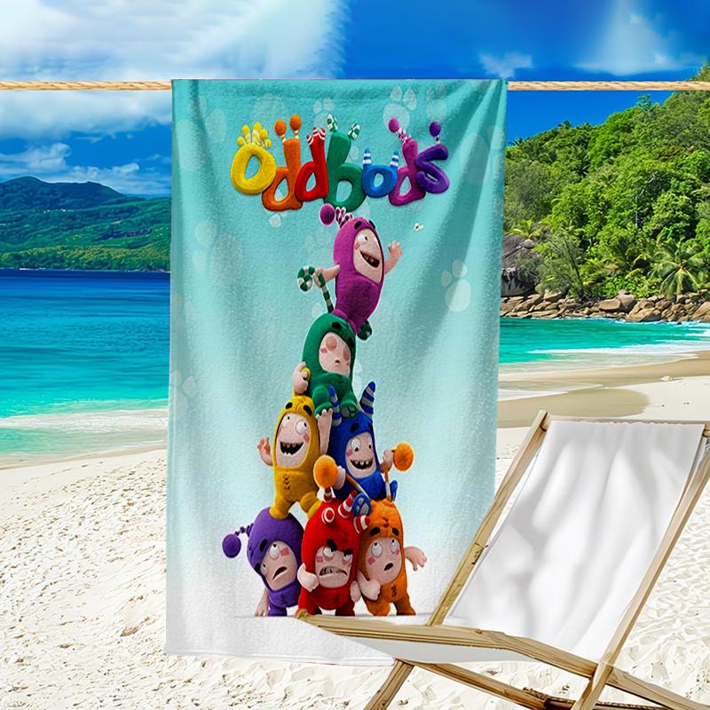 proof beach towel with a Oddbods pattern - soft,absorbent,quick-drying,machine washable - perfect for swimming,camping,bathing