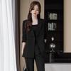 Women's Spring and Autumn Casual Temperament Suit Suit Ladies Long-sleeved Jacket + Suit Pants Career Two-piece Set