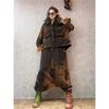 Womens Street Style Vintage Wash Thick Fleece Hoodie Top Loose Pants Set Casual 2-Piece Outfit Fall