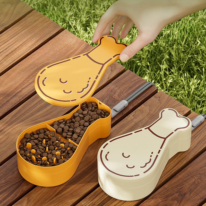 2 In 1 300ml Portable Food Grade Material Dog Cat Travel Pet Water Cup Bottle with Food Dispenser Portable Dog Water Bottle