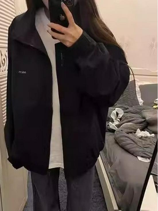 Women's American Retro Stand Collar Baseball Jacket - New, Loose, Versatile Spring Coat