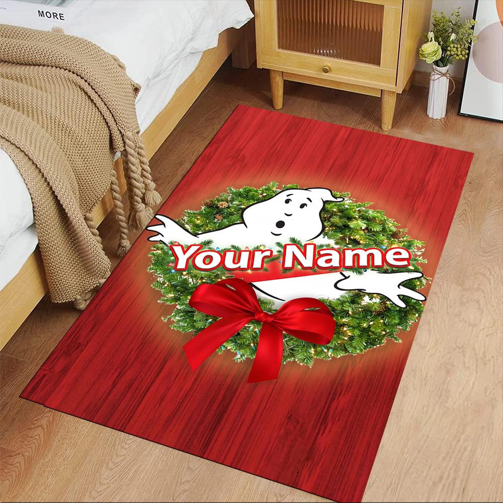 Ghostbusters Personalized Text Floor Mat Suitable for Entryway Kitchen Study room Bedrooms Antislip Carpet Anime Office Decor Wedding Party Gift