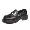 Platform Loafers Women's Spring 2025 New British Style Small Leather Shoes Black Single Shoes Versatile One Pedal