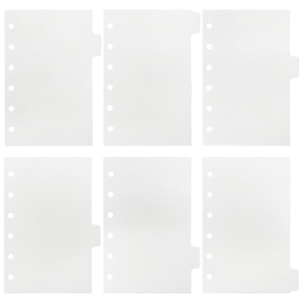 A5 A6 Transparent Paper Index Divider 6 Holes For Binder Planner Notebook Stationery Notebook Paper Divider Accessories