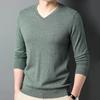 Autumn Mens And Spring Woolen Sweater Vneck Pullover Long Sleeve Woolen Knitted Bottom Sweater Fashion Mens Casual Woolen Sweater Interior