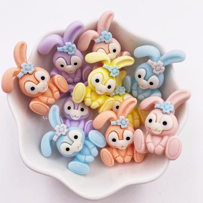 10pcs Painted Resin Colorful Rabbit Flatback Stone Figurine Embellishments Scrapbook DIY