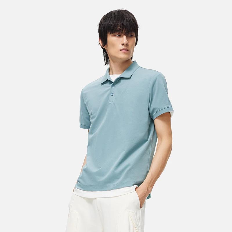 Li Ning Logo Print Short Sleeve Polo Shirt Men tops Green APLT019-7