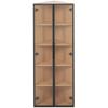 LED glass cabinet 62x35x160cm – oak exterior, light strip, dust-proof, tempered glass, corner cabinet with door – bookshelf, wine cabinet