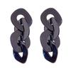 Statement Acrylic Long Link Chain Drop Earrings for Women Brincos Vintage Big Resin Geometric Dangle Earring Fashion Jewelry