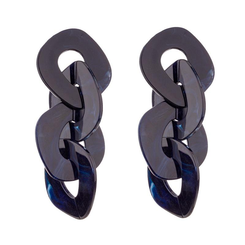 Statement Acrylic Long Link Chain Drop Earrings for Women Brincos Vintage Big Resin Geometric Dangle Earring Fashion Jewelry