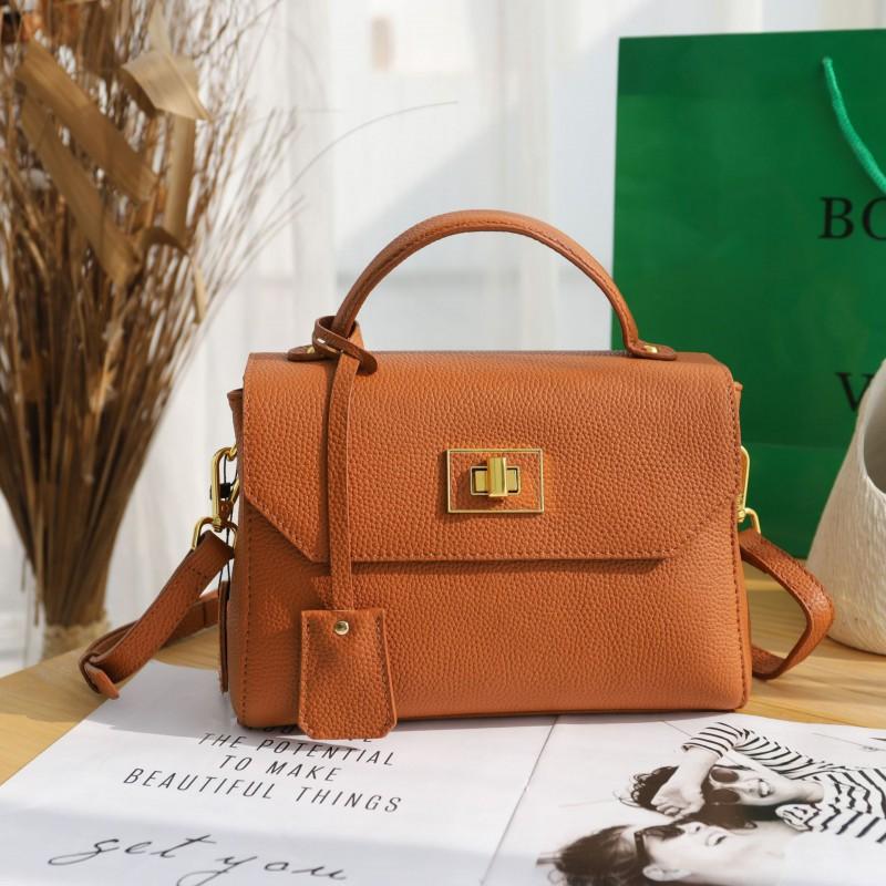 Light Luxury Leather Handbag Women Fashionable Large-capacity Small Square Bag Soft Top Layer Cowhide Multi-compartment Single-shoulder Cross-body