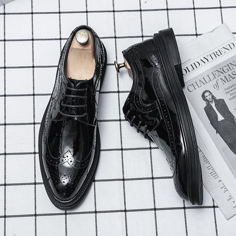 Brock dress leather shoes large size wedding photo studio photo white groom wedding shoes best man