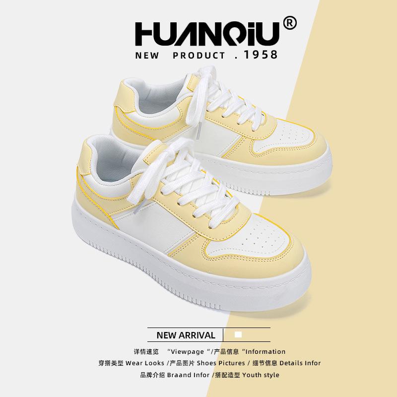 Global Milk Huhu thick-soled little white shoes women's ZHQ-XA120 summer new versatile height-increasing casual board shoes women