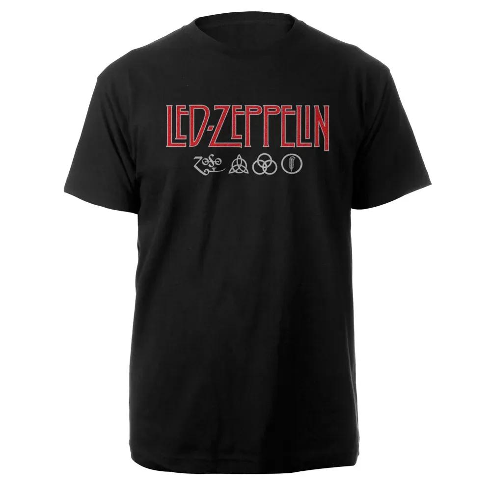 Rock Band Led Zeppelin T-Shirt Herren und Damen Sommer Gothic Y2K Kleidung Mode Retro Rundhals Kurzarm Top Streetwear