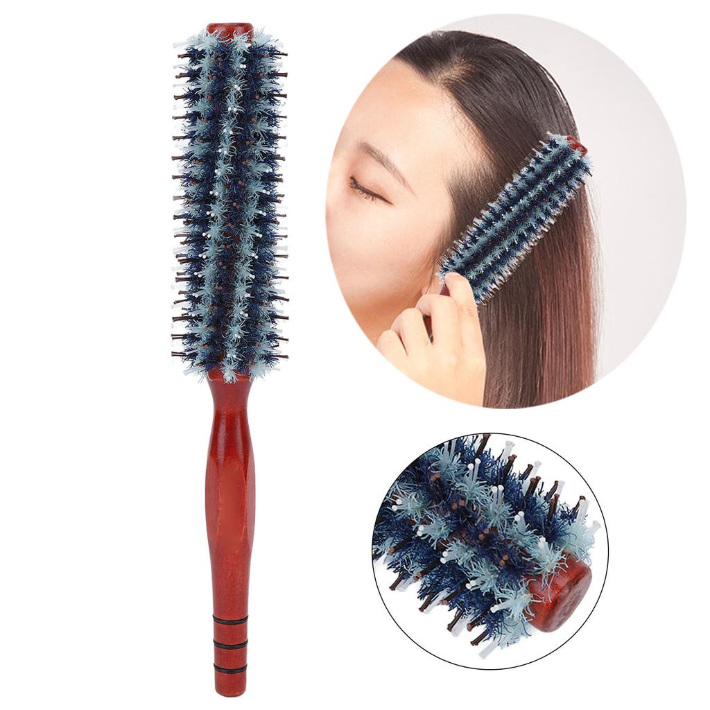 Stylingbürste Hohe Temperatur Antistatisch Humanisiertes Design Synthetisches Holz Runde Rollbürste für Salon Heimgebrauch 14s Klein
