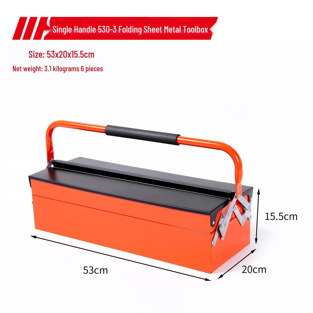 Multi-Layer Portable Folding Toolbox with Large Capacity for Home and Car Repair