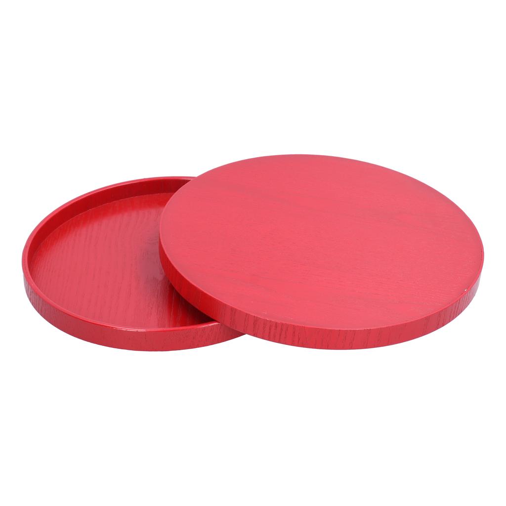 Zestaw 2 szt. Czerwona Okrągła Taca Filiżanka do Herbaty Talerz na Owoce Deser Taca do Serwowania dla Hotelu Restauracji Domu
