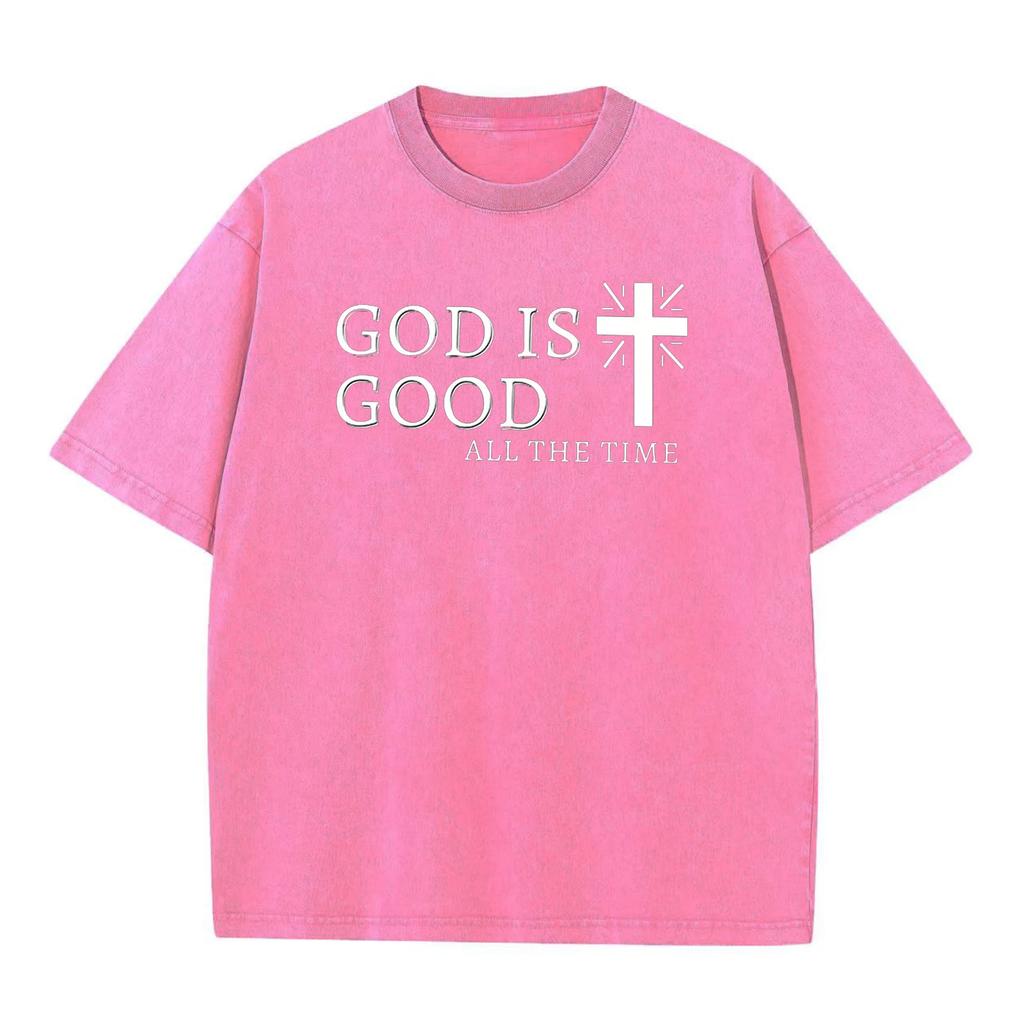 Christian T-Shirt for Men God Is Good Tee Short Sleeve Graphic Letter Printed Cross Religious Quote Casual Top Christian