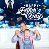 Gentleman Tuxedo Happy Father's Day Background Blue Party Photo Banner  Home Party Decor