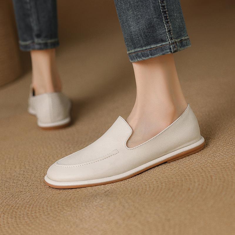 Fashion Shoes Woman Retro Suede Genuine Leather Shoes Mules Ladies Comfort Flats Female New Casual Comfort Loafers Flats Shoes Pumps