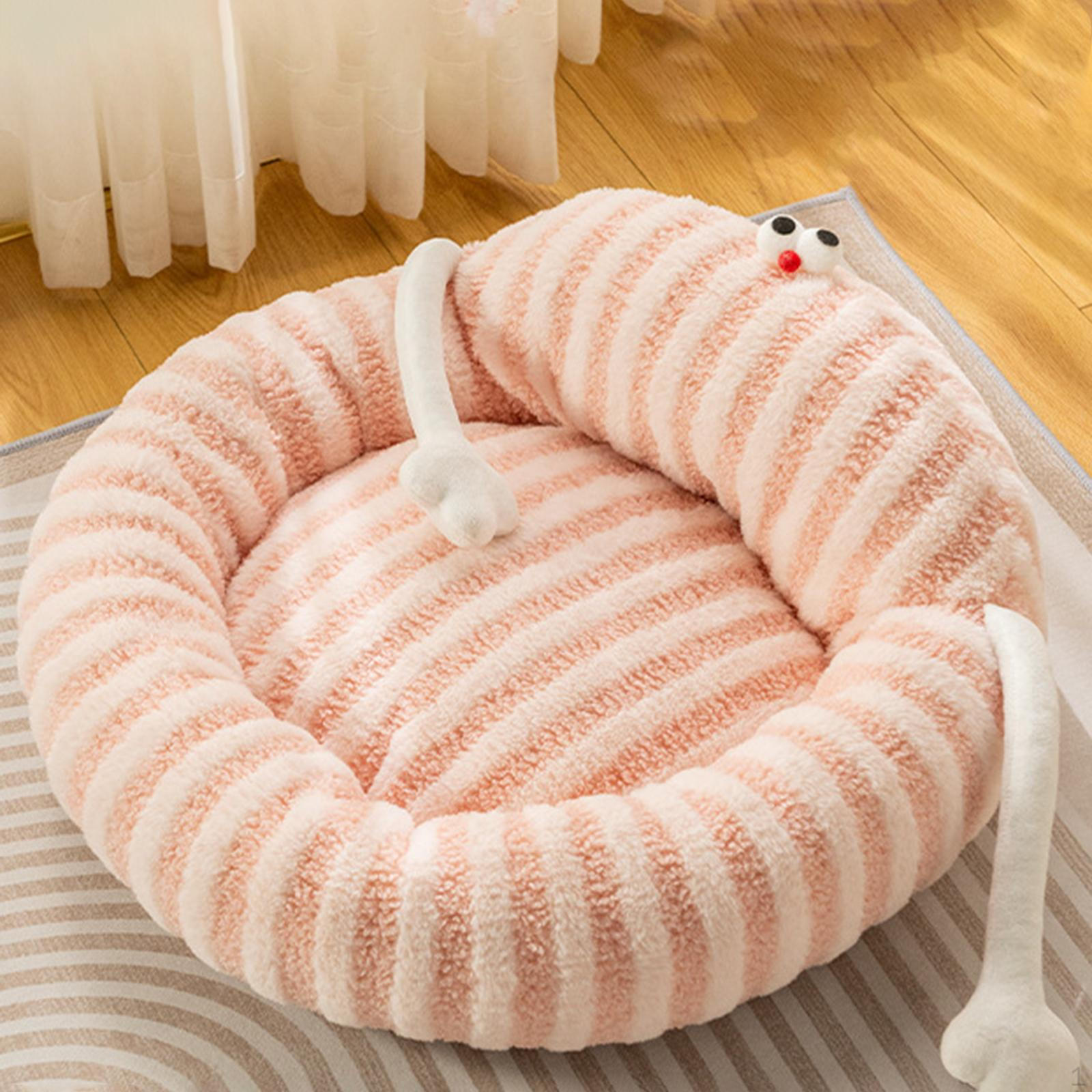 

Cushion Cat Bed for Indoor Cats, Soft Pet Nesting Bed, Small Dog Beds Poodle рожевий