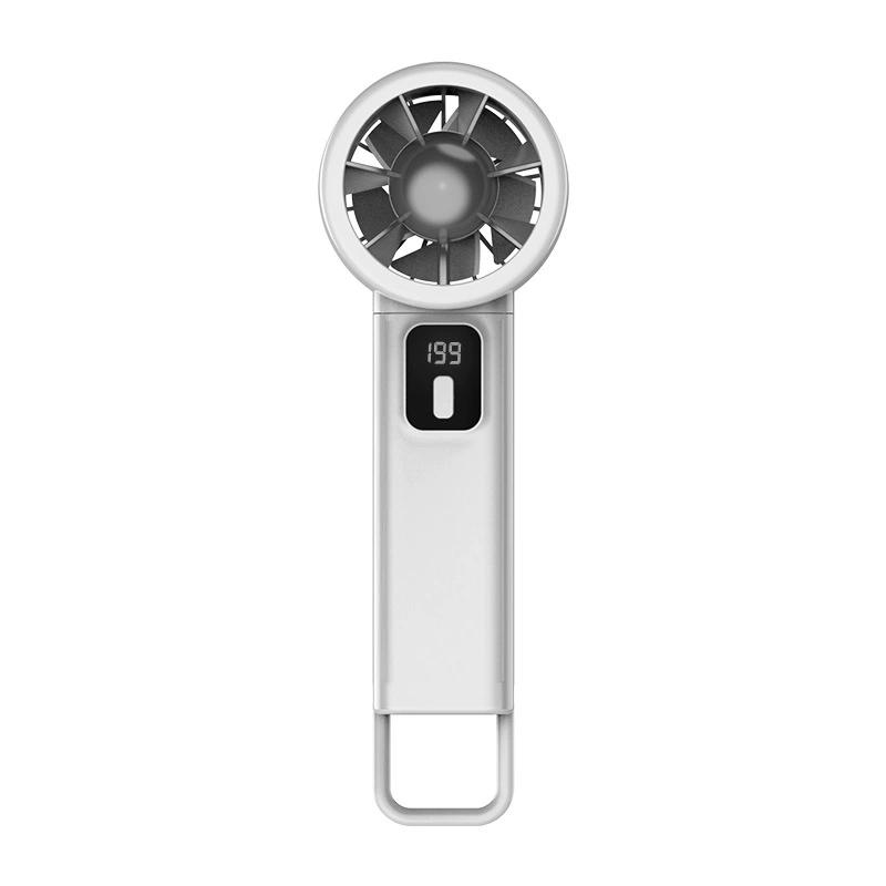 

Ventilador de mano portátil de alta velocidad con pantalla digital y carga USB
