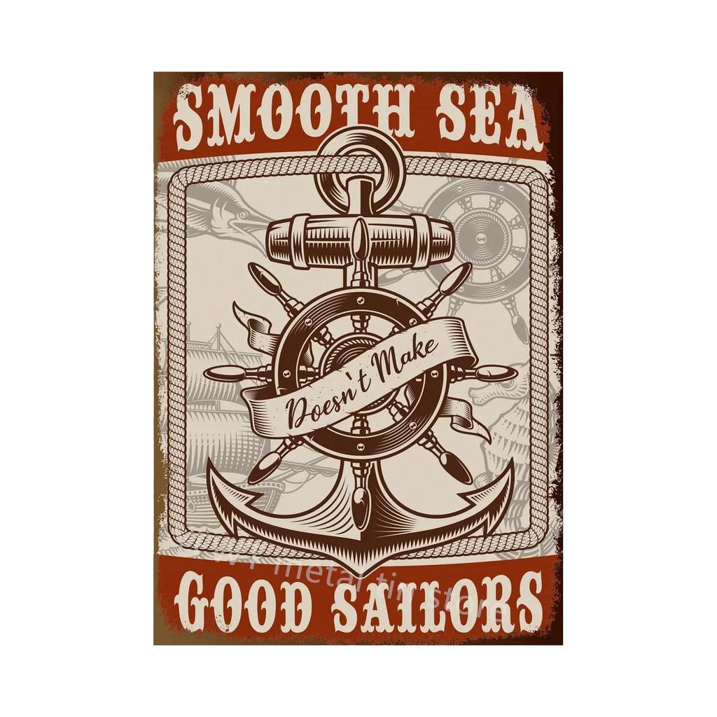 1pc Anchor Navigation Tin Sign Metal Signs Vintage Nautical Dream Art for Beach Beach House Seaside Man Cave Wall Decoration