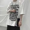 High Street Letter Printed T-shirts Men's Clothing Young Style Round Neck Summer All-match Short Sleeve Casual Loose Pullovers