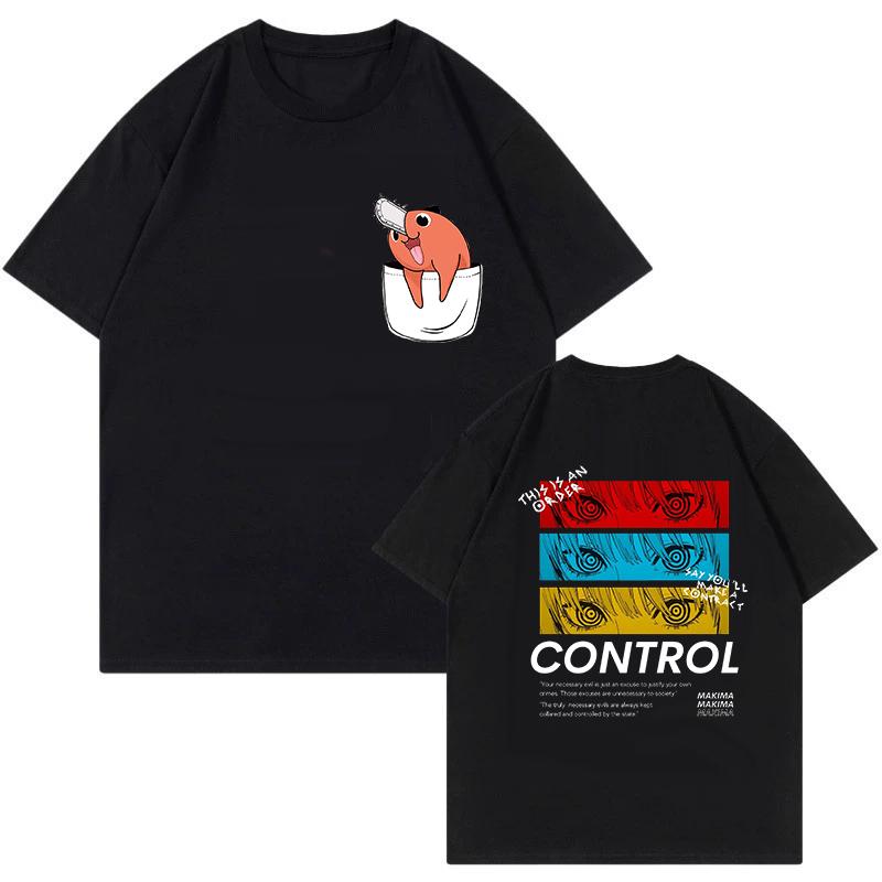 Unisex Mange Y2k Kleidung Japanischer Anime Chainsaw Man T-Shirt 90er Lustiges Pochita T-Shirt Makima Harajuku Grafik-T-Shirts Tops T-Shirt