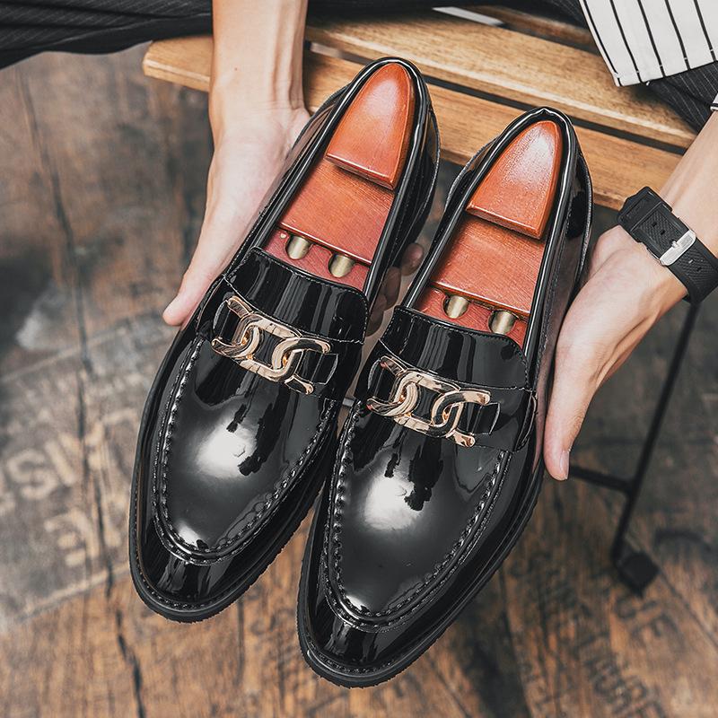 Summer British style high-end business dress casual leather shoes inner height increase CM lazy driving Doudou shoes